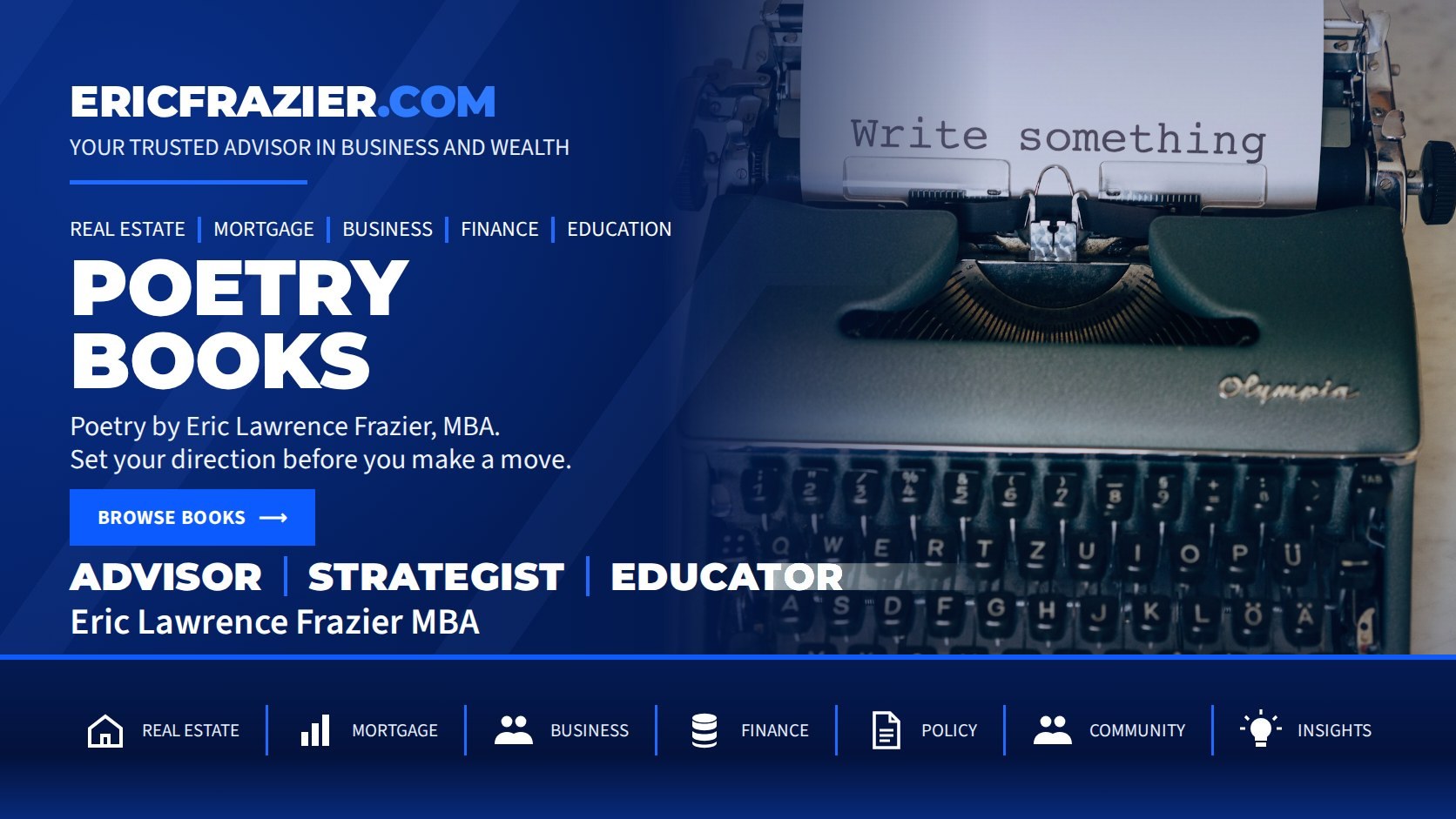 Poetry Books — Poetry by Eric Lawrence Frazier, MBA.